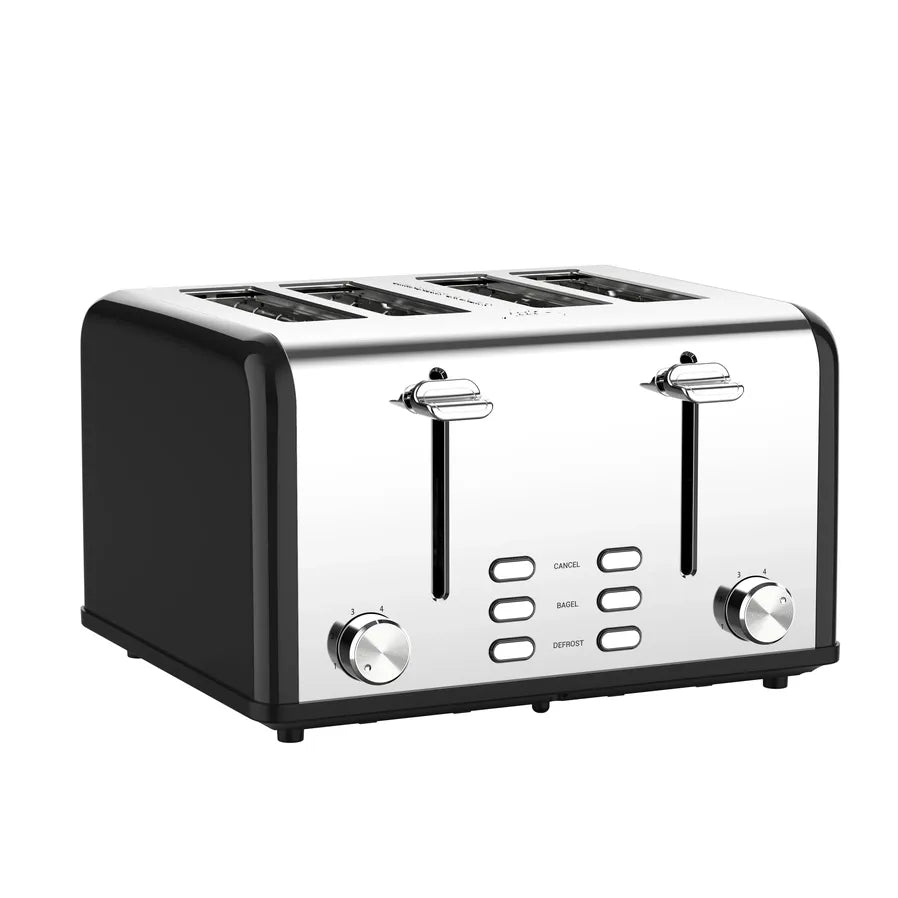 JMT-726538 Smart 4-Slice Stainless Steel Toaster with Custom LED Display for Sandwiches and Bread