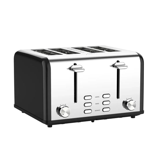 JMT-726538 Smart 4-Slice Stainless Steel Toaster with Custom LED Display for Sandwiches and Bread