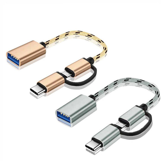 JMT-726922 2-in-1 Type-C & Micro USB Adapter Cable in Various Colors