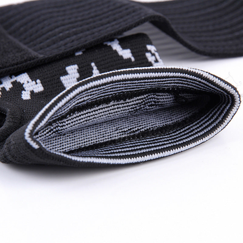 JMT-726986 Black Knitted Compression Palm for Sports and Activities, Made of 70% Nylon and 30% Spandex, One Size Fits Most