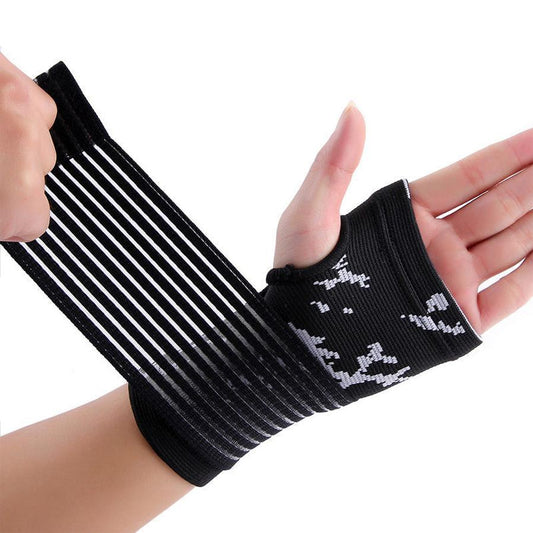 JMT-726986 Black Knitted Compression Palm for Sports and Activities, Made of 70% Nylon and 30% Spandex, One Size Fits Most