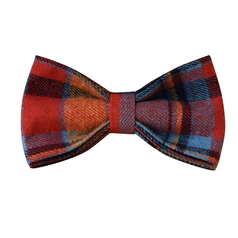 JMT-727242 Blue Velvet Plaid Pet Dog Collar with Alloy Buckle - Four Seasons Adjustable Size S, M, L, XL