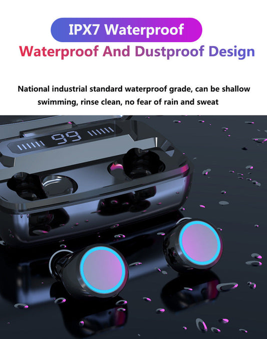 JMT-727242 Wireless Bluetooth Headset with Digital Power Display, Touch Control, Noise Isolation, and Sweatproof Design