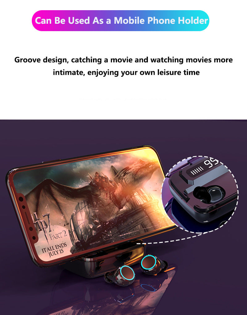 JMT-727242 Wireless Bluetooth Headset with Digital Power Display, Touch Control, Noise Isolation, and Sweatproof Design