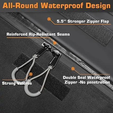 JMT-727370 Waterproof 20 Cubic Feet Rooftop Cargo Carrier for Vehicles Without Luggage Racks