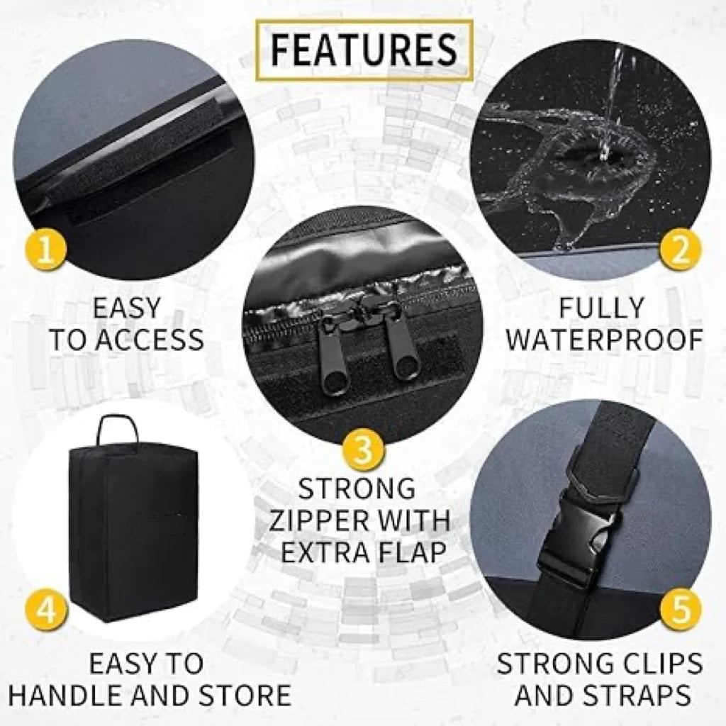 JMT-727370 Waterproof 20 Cubic Feet Rooftop Cargo Carrier for Vehicles Without Luggage Racks