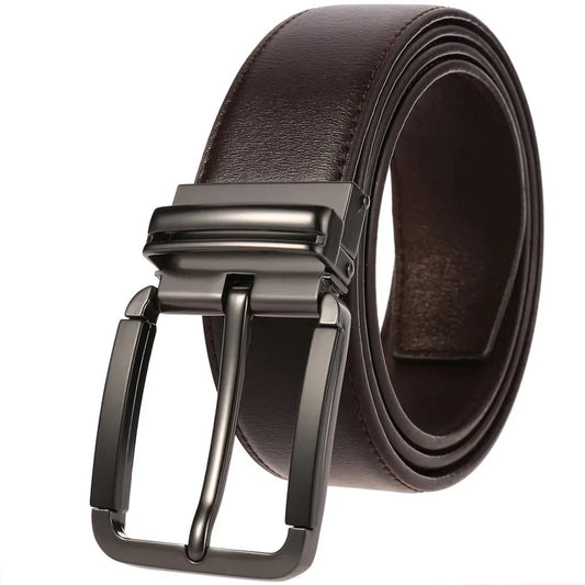 JMT-727498 Genuine Leather Casual Pin Buckle Belt for Men - Model LY35-3946-3