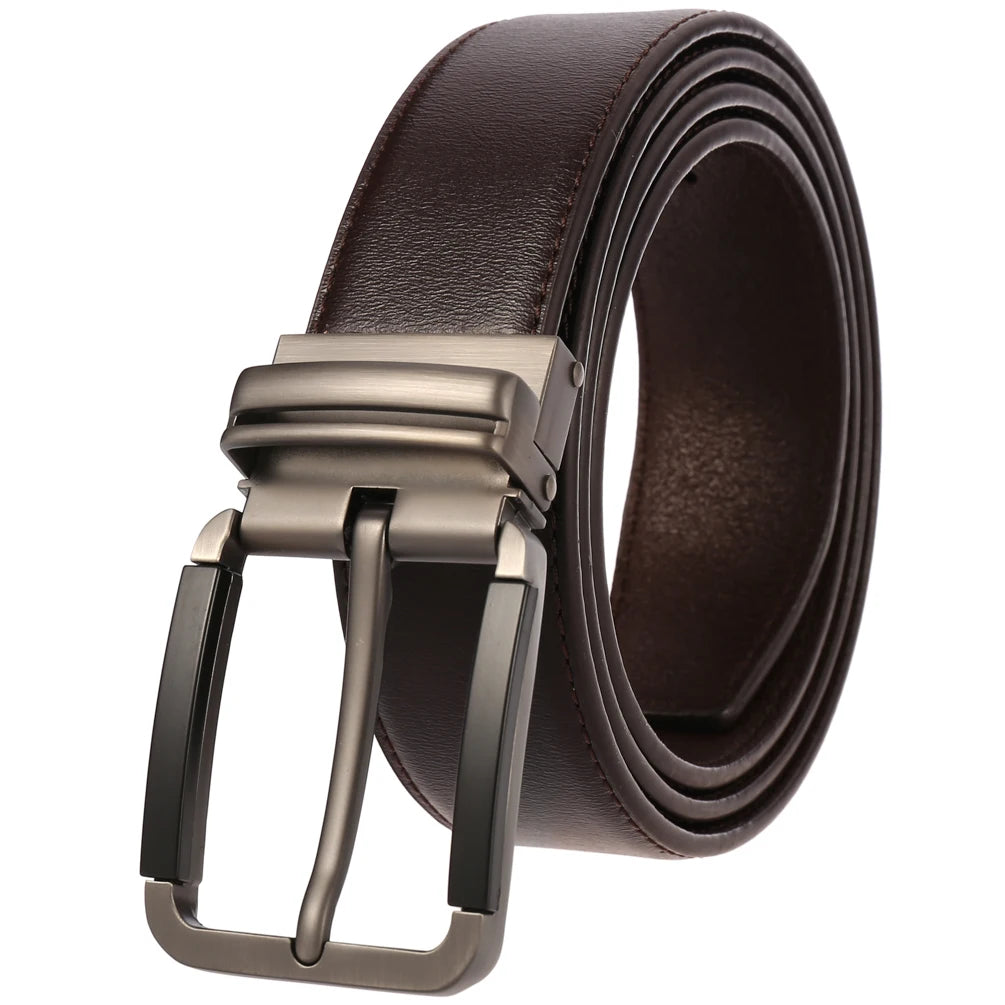 JMT-727498 Genuine Leather Casual Pin Buckle Belt for Men - Model LY35-3946-3