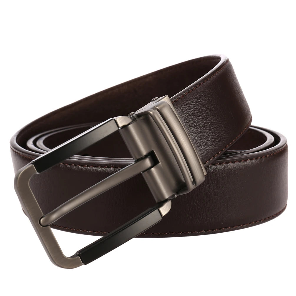 JMT-727498 Genuine Leather Casual Pin Buckle Belt for Men - Model LY35-3946-3