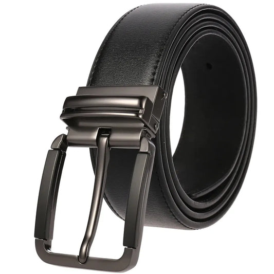 JMT-727498 Genuine Leather Casual Pin Buckle Belt for Men - Model LY35-3946-3