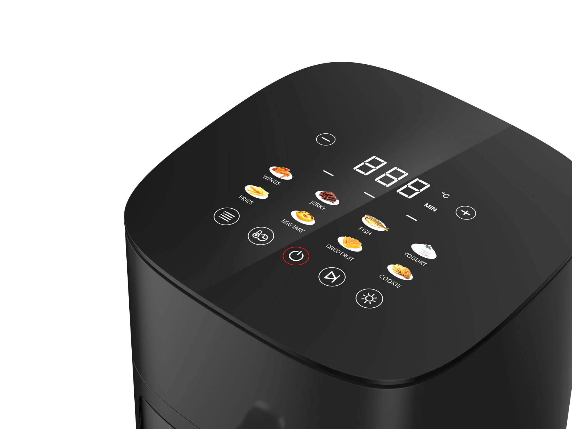 JMT-727498 Modern Square Air Fryer with Stainless Steel Heating Plate and LCD Display, Available in 3L, 5L, and 7L Sizes