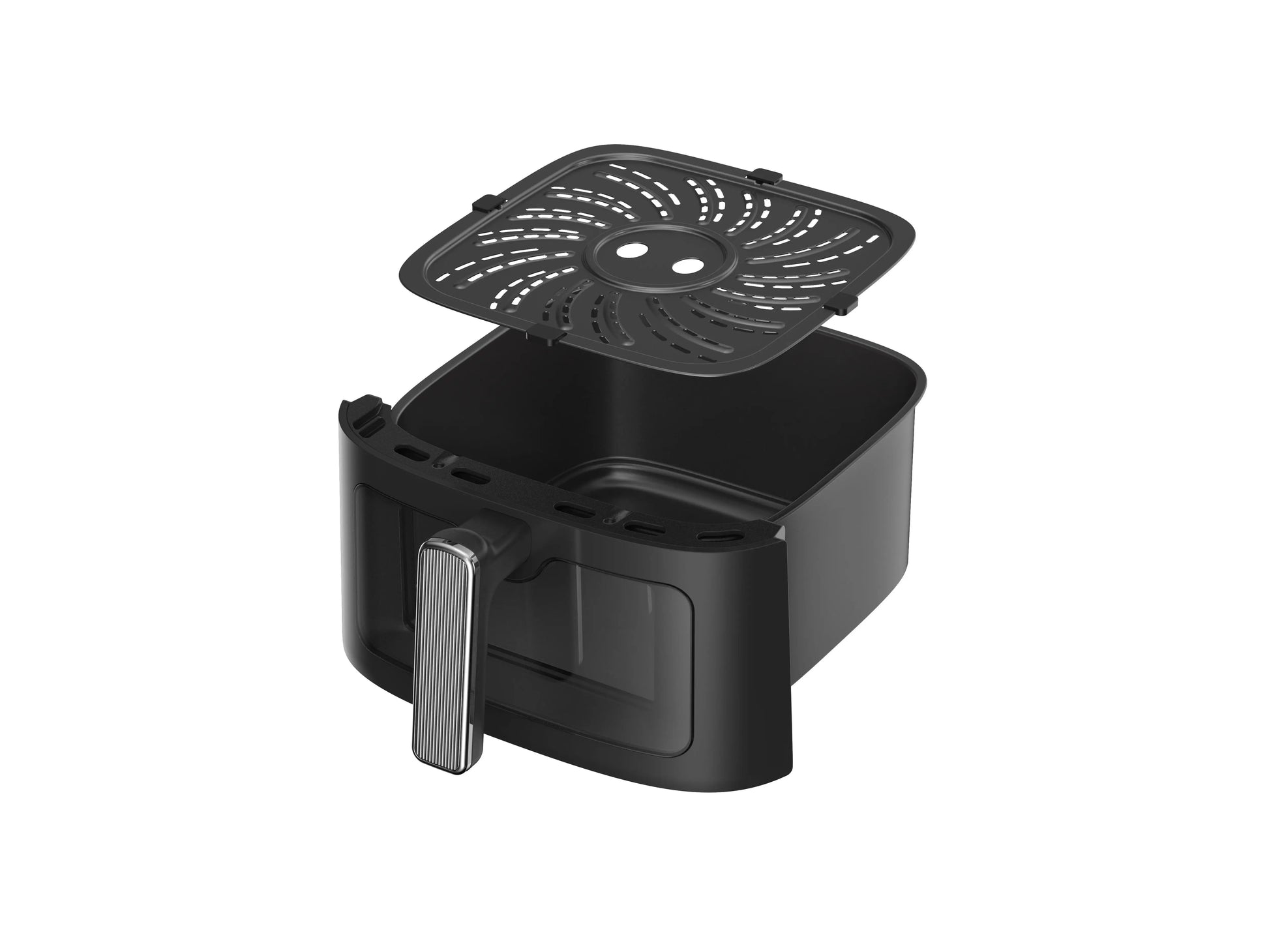 JMT-727498 Modern Square Air Fryer with Stainless Steel Heating Plate and LCD Display, Available in 3L, 5L, and 7L Sizes