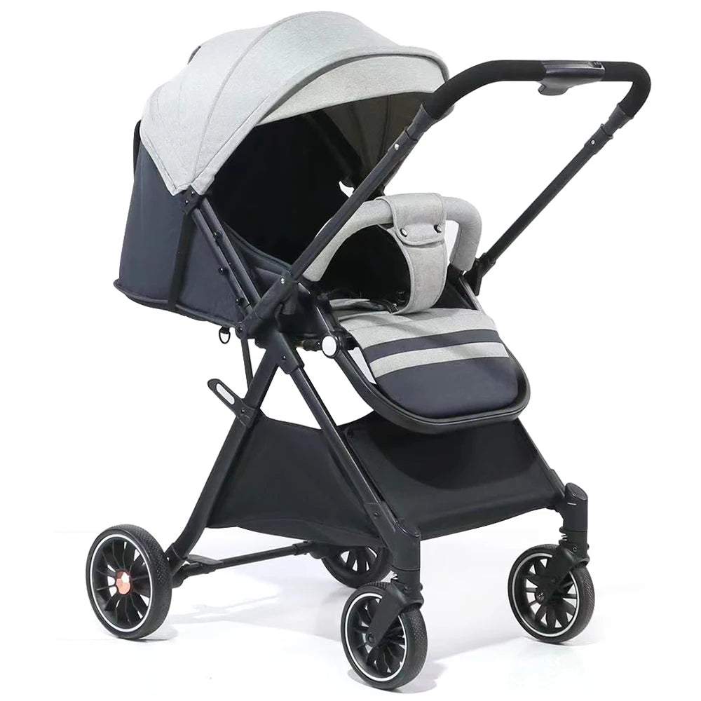 JMT-727754 Luxury Foldable Two-Way Baby Stroller Travel System - Lightweight Pushchair for Infants and Toddlers