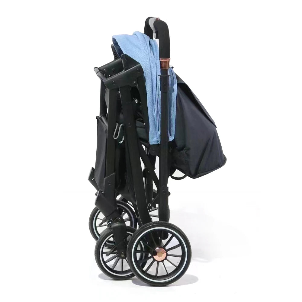JMT-727754 Luxury Foldable Two-Way Baby Stroller Travel System - Lightweight Pushchair for Infants and Toddlers