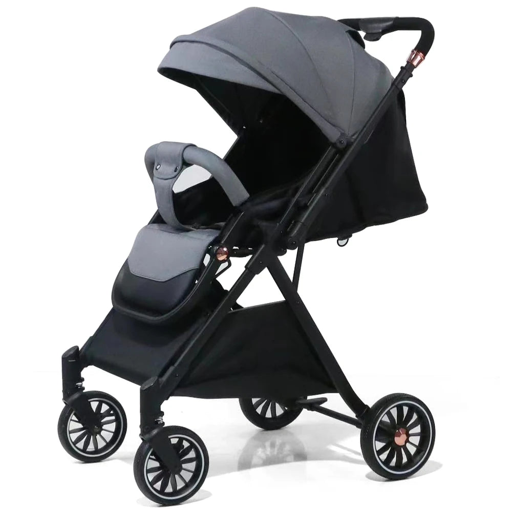 JMT-727754 Luxury Foldable Two-Way Baby Stroller Travel System - Lightweight Pushchair for Infants and Toddlers