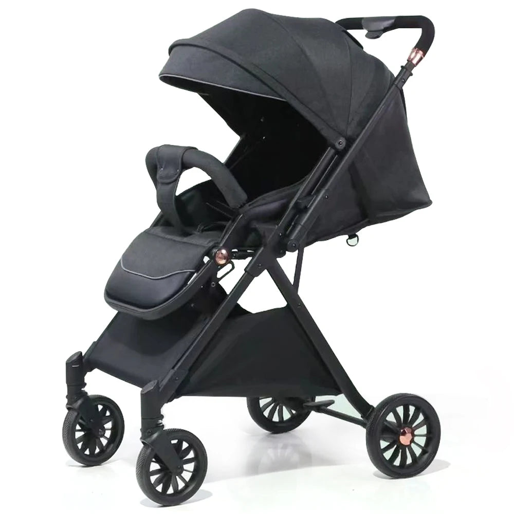JMT-727754 Luxury Foldable Two-Way Baby Stroller Travel System - Lightweight Pushchair for Infants and Toddlers