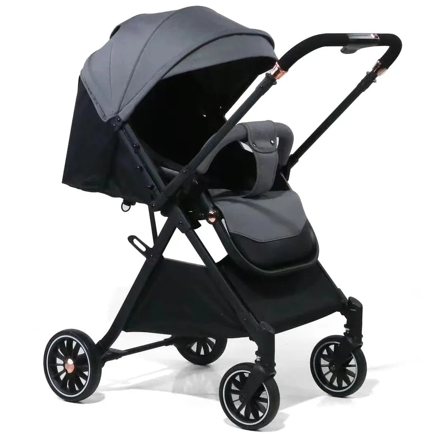 JMT-727754 Luxury Foldable Two-Way Baby Stroller Travel System - Lightweight Pushchair for Infants and Toddlers