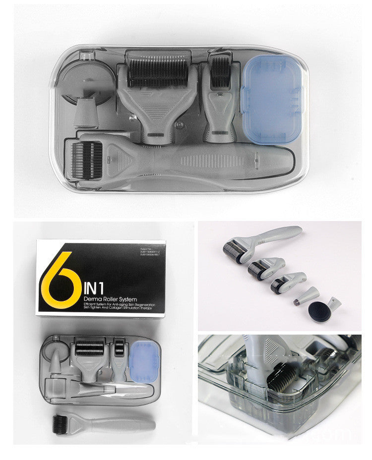 JMT-727882 6-in-1 Derma Roller Microneedling Set for Facial Skin Care with Multiple Needle Sizes and Accessories