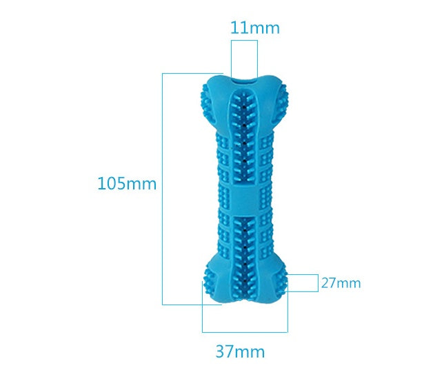 JMT-727882 Silicone Bone Toothbrush Toy for Dogs - Sky Blue & Cyan Pet Dental Accessory