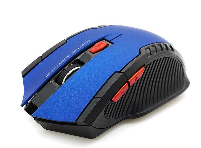 JMT-728074 Wireless Optical Gaming Mouse with Adjustable DPI and Ergonomic Design - 2.4GHz Connection, 6 Buttons, 4-Way Wheel, Multiple Colors Available