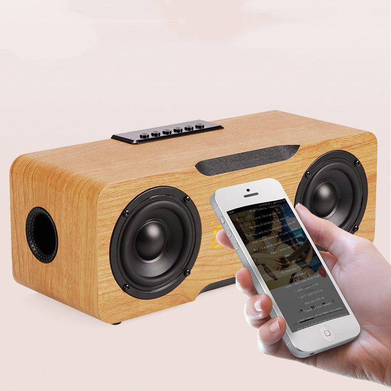 JMT-728074 Wooden Bluetooth Clock Speaker with Digital Display and U Disk/TF Card Support