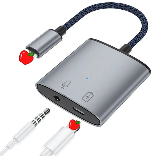 JMT-728394 3.5mm AUX Audio Jack Adapter for iPhone Earphones - Lightning to Headphone Splitter