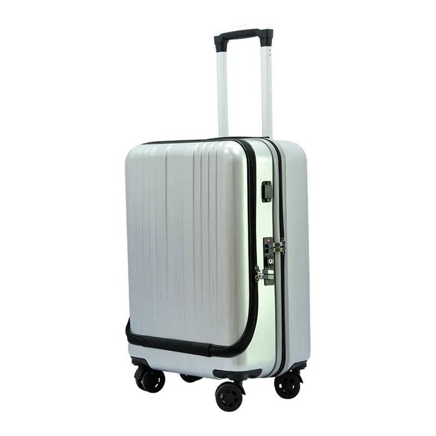 JMT-728458 Business Cabin Trolley Case with Front Laptop Pocket and Integrated Charger, Ideal for Travel