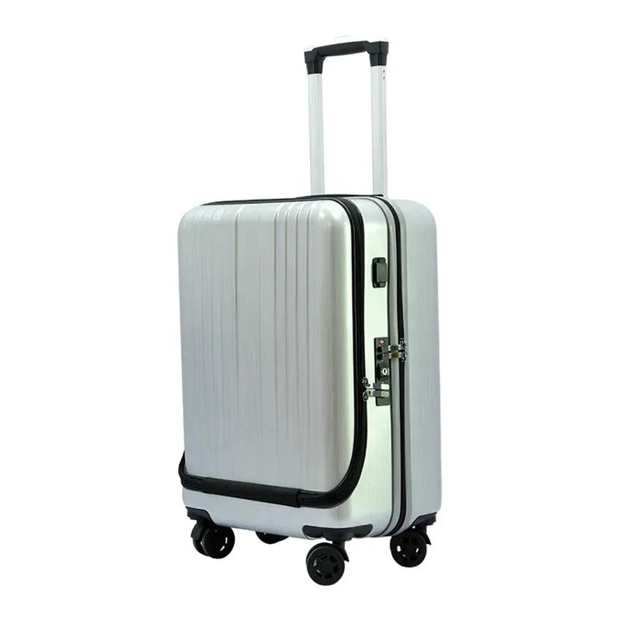 JMT-728458 Business Cabin Trolley Case with Front Laptop Pocket and Integrated Charger, Ideal for Travel