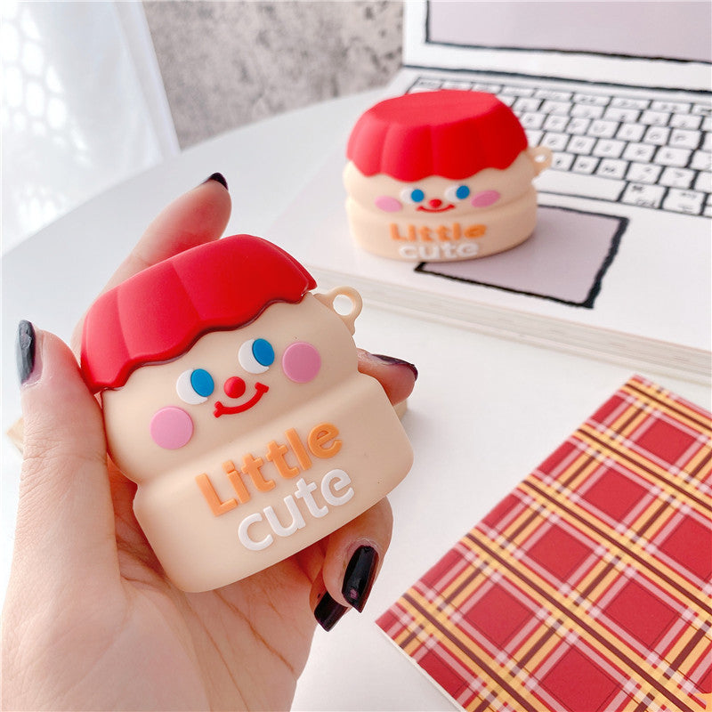 JMT-728714 Cartoon Silicone Case for AirPods 1/2 and Pro - Yakult Drinks and Bear Design