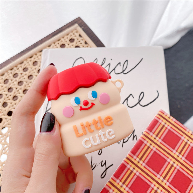 JMT-728714 Cartoon Silicone Case for AirPods 1/2 and Pro - Yakult Drinks and Bear Design