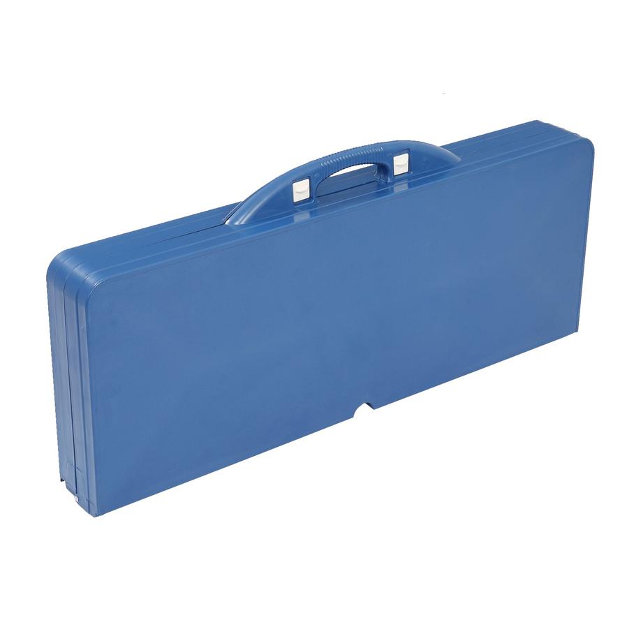 JMT-728778 Blue Plastic Camping Table and Chair Set - 135.5x83x65.5cm, 50kg Capacity