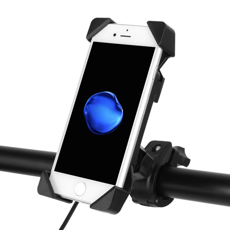 JMT-728906 Shockproof Motorcycle Phone Holder with Universal USB Charger, Fits Devices 3.5" to 7", Handlebar Mount