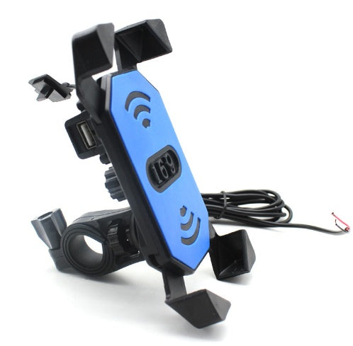 JMT-728906 Shockproof Motorcycle Phone Holder with Universal USB Charger, Fits Devices 3.5" to 7", Handlebar Mount