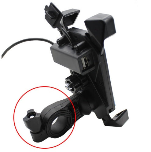 JMT-728906 Shockproof Motorcycle Phone Holder with Universal USB Charger, Fits Devices 3.5" to 7", Handlebar Mount