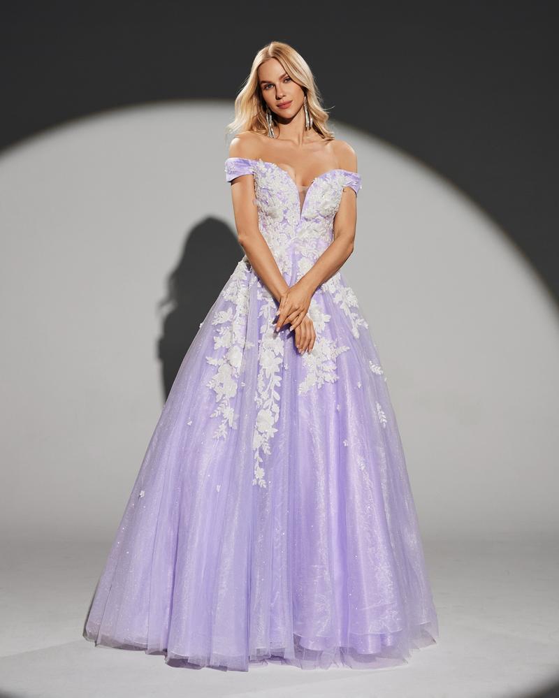JMT-728970 Elegant Purple Evening Dress for Women - Model SH0203