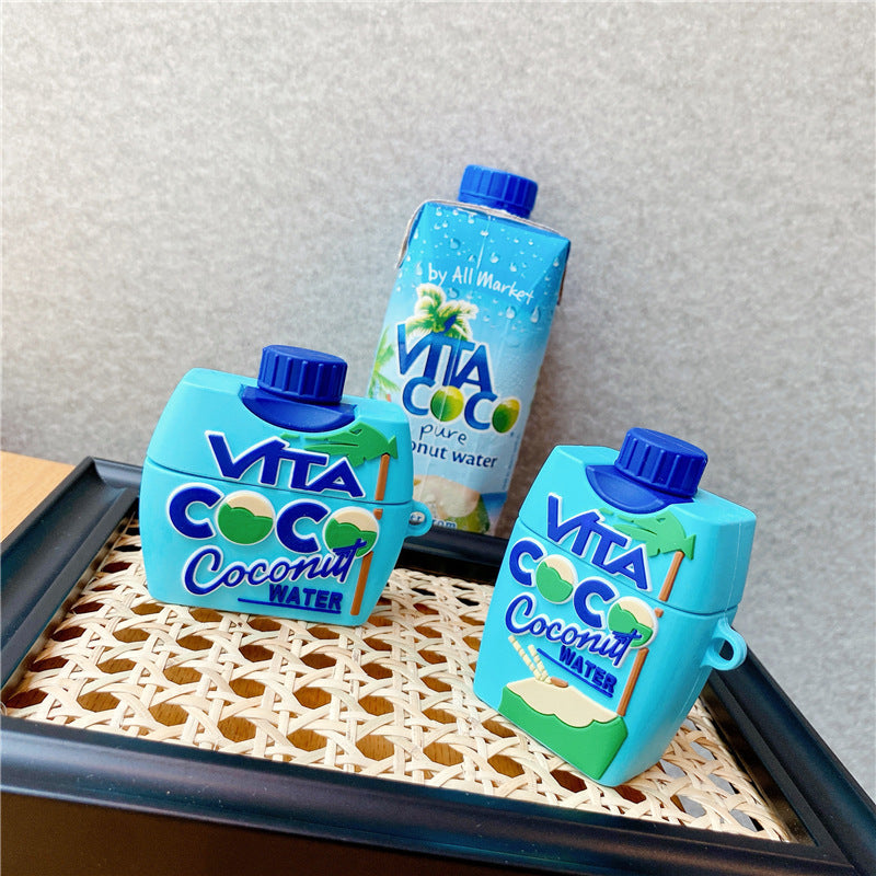 JMT-729034 Coconut Water Silicone Case for AirPods 1/2 & AirPods Pro 3 with Hook