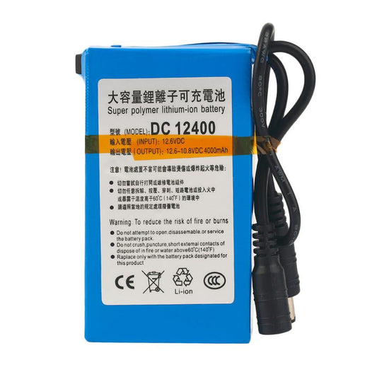 JMT-729226 Rechargeable 4000mAh Lithium Ion Battery, Blue, 12.6V Input, Compatible with Various Devices