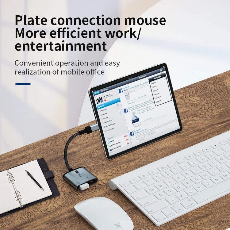 JMT-729546 2 in 1 USB OTG Adapter with Lightning Connector and USB 3.0 for iPhone and iPad - Supports Keyboard, Mouse, and Charging