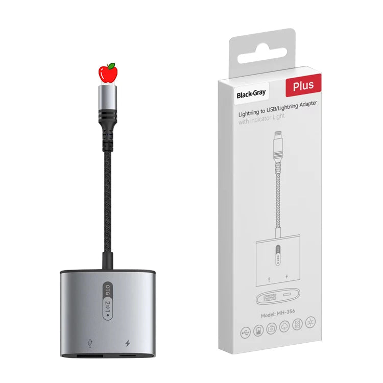 JMT-729546 2 in 1 USB OTG Adapter with Lightning Connector and USB 3.0 for iPhone and iPad - Supports Keyboard, Mouse, and Charging