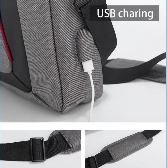 JMT-729866 Multifunction Waterproof Polyester Laptop Bag with Contrast Colors