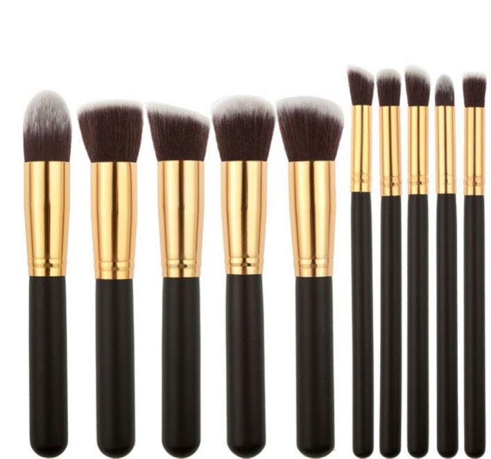 JMT-730314 Portable 10-Piece Makeup Brush Set for Beauty Enthusiasts