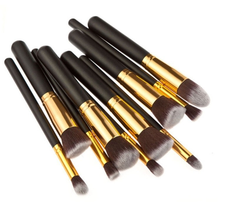 JMT-730314 Portable 10-Piece Makeup Brush Set for Beauty Enthusiasts