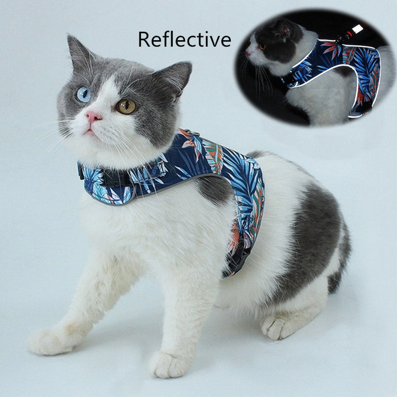 JMT-730378 Reflective Cat Walking Rope with Polyester Chest Strap
