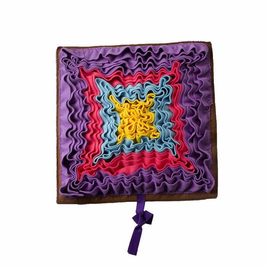 JMT-730506 Gray and Purple Pet Sniffing Mat - Cloth, 45x45cm Interactive Enrichment Toy