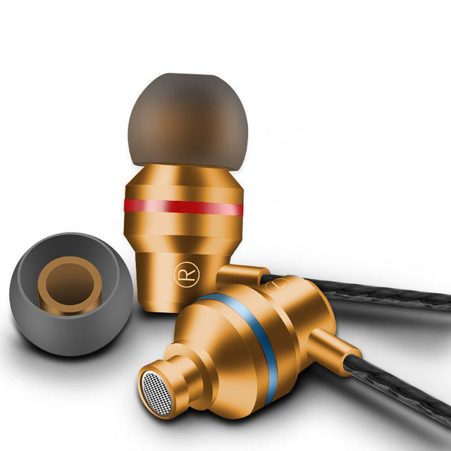 JMT-730698 Wired In-Ear Headphones with Microphone and 3.5mm Connector, Silicone Earplugs, 1.2m Cable