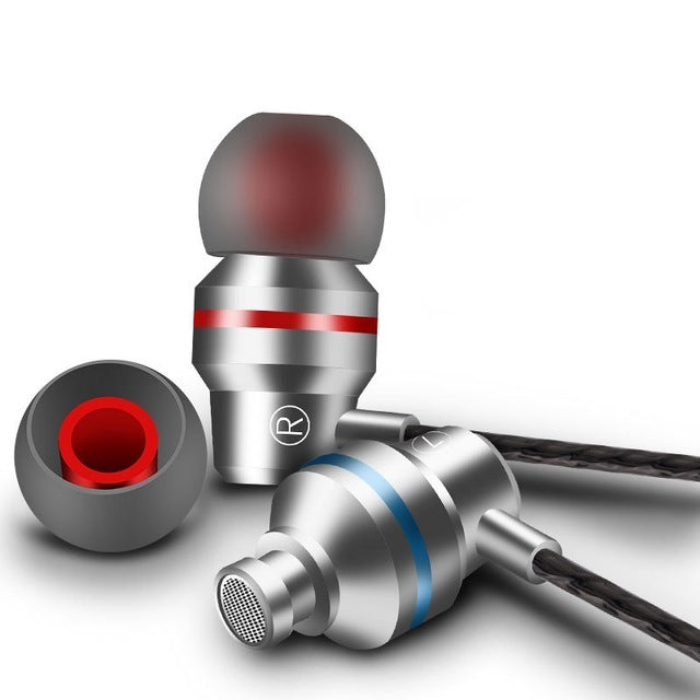 JMT-730698 Wired In-Ear Headphones with Microphone and 3.5mm Connector, Silicone Earplugs, 1.2m Cable