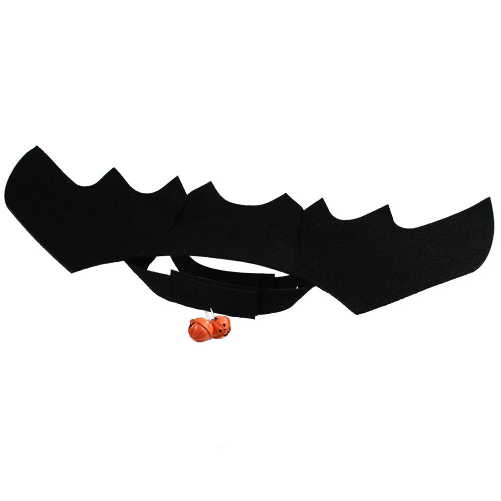 JMT-730826 Bat Wings Costume for Cats and Small Dogs - Black Felt Accessory with Adjustable Velcro Straps