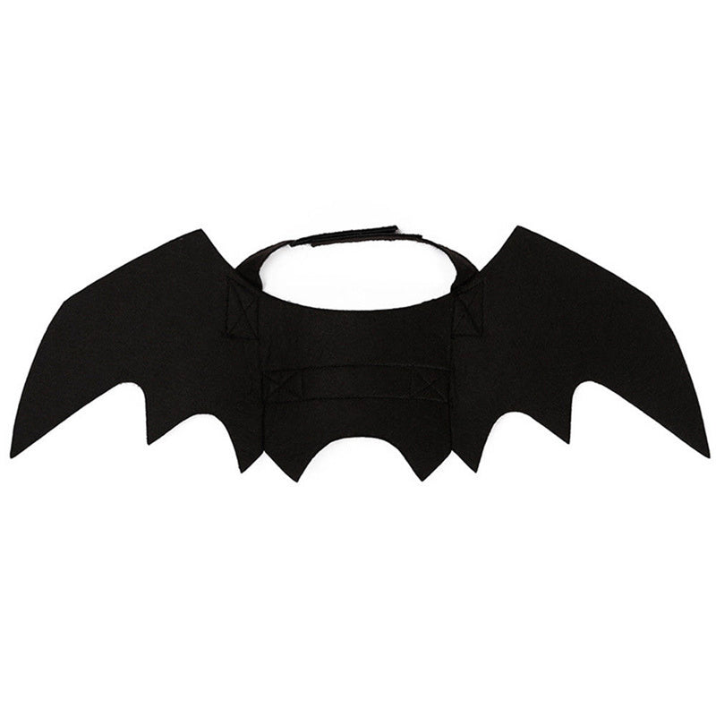 JMT-730826 Bat Wings Costume for Cats and Small Dogs - Black Felt Accessory with Adjustable Velcro Straps