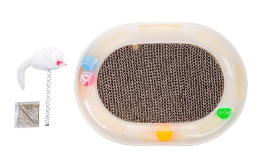 JMT-731210 Round Cat Scratcher and Claw Sharpener - Durable Corrugated Paper Toy for Cats