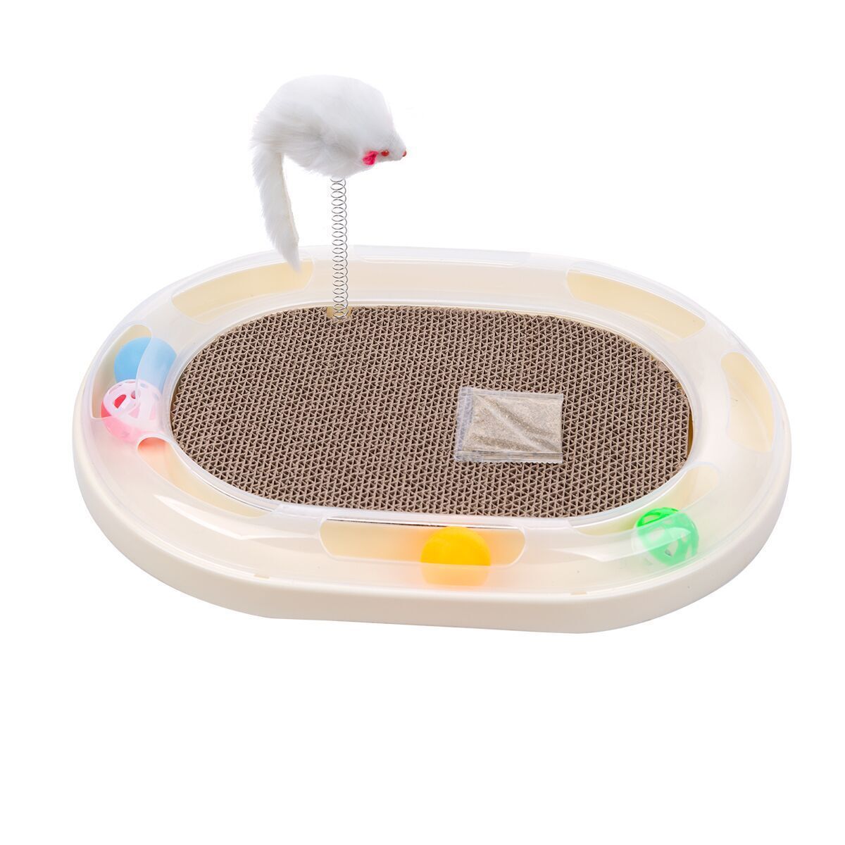 JMT-731210 Round Cat Scratcher and Claw Sharpener - Durable Corrugated Paper Toy for Cats